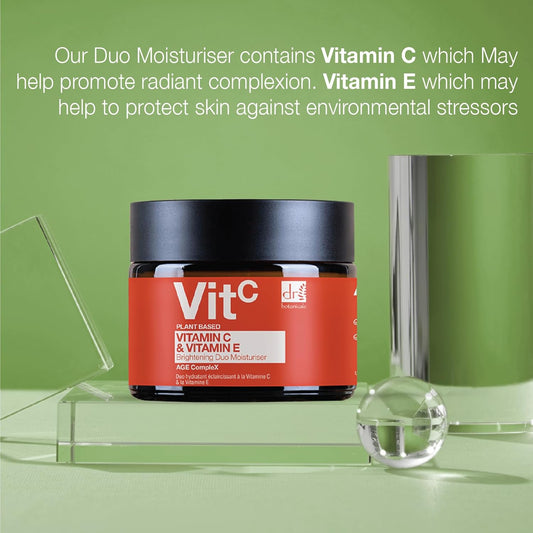 Dr Botanicals Vitamin C & E Brightening Duo Moisturiser | Reveal Your Radiant Glow With Powerful Anti-Aging Formula - Vitamin C For Brightening, Vitamin E For Protection - Day And Night Moisturiser