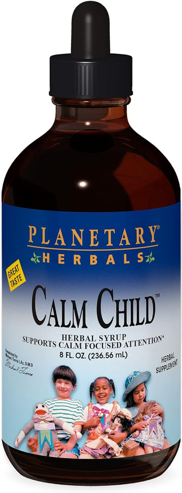 Planetary Herbals Calm Child Herbal Syrup - Includes Soothing Botanicals Chamomile, Lemon Balm, Catnip & More - 8Oz