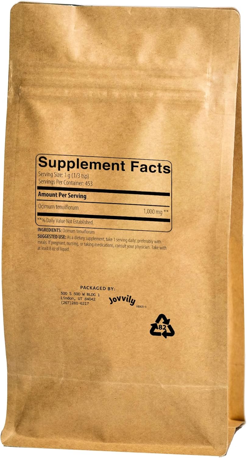 Jovvily Holy Basil Herbal Powder - 1Lb - Tulsi - Traditional Supplement - Non-Gmo : Health & Household