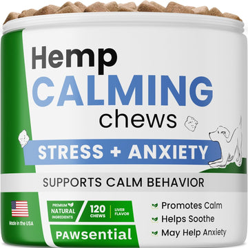 Advanced Dog Calming Chews - Anxiety Relief Treats w/Melatonin + Valerian Root - Calm & Sleep Aid Bites - Stress Relief During Fireworks Storms Separation - Anti Anxiety & Aggression Pill