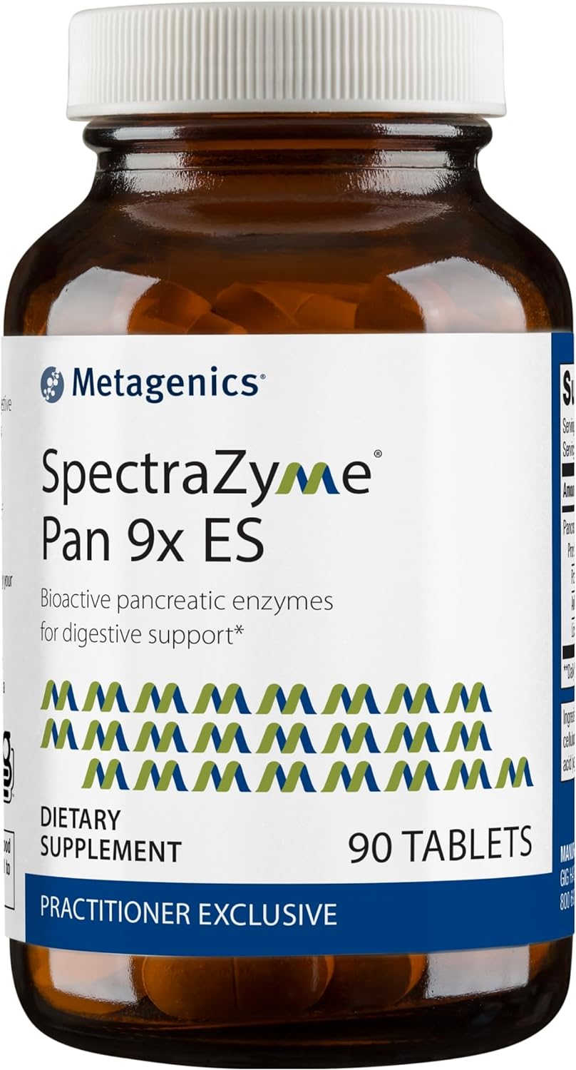 Metagenics Spectrazyme Pan 9X Es - Extra Strength - Digestive Enzymes - For Digestive Support* - With Pancreatin Providing Protease, Lipase & Amylase - Non-Gmo & Gluten-Free - 90 Tablets