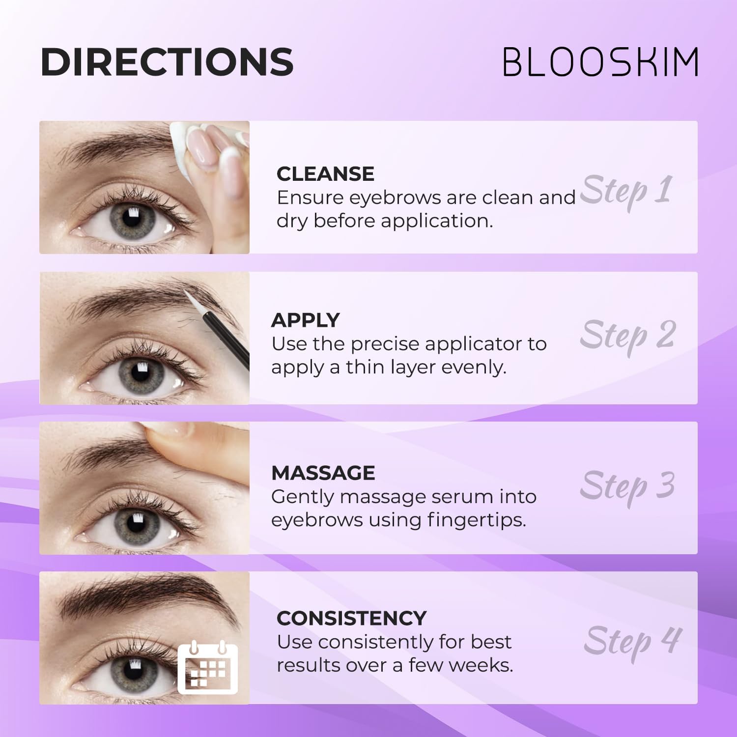 Blooskim Eyebrow Growth Serum For Women & Men – Natural Brow Enhancing Serum To Grow Thicker, Fuller Brows Fast – Nourishing Eyebrow Hair Growth - 0.17 Fl Oz : Beauty & Personal Care