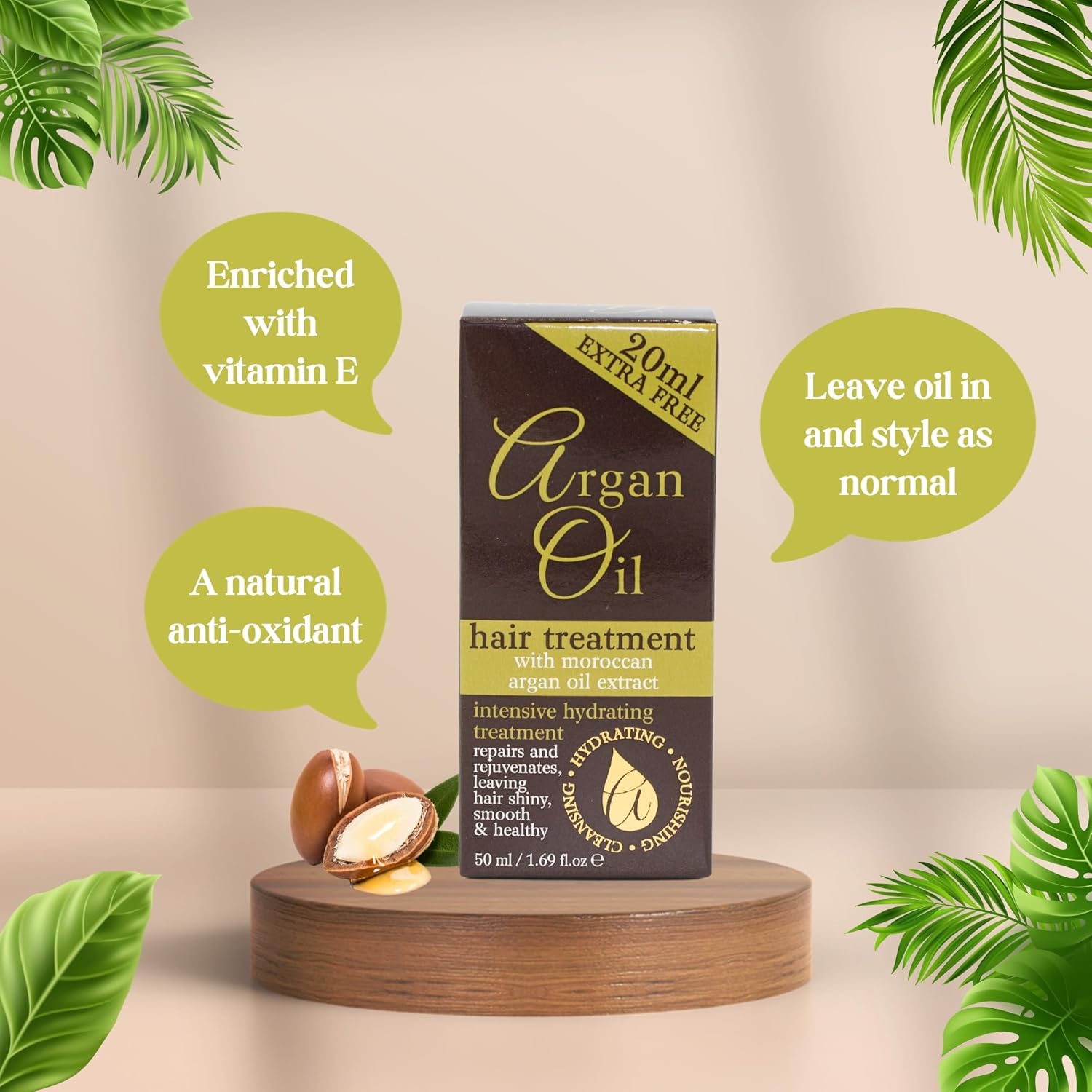 Argan Oil Shampoo And Conditioner (300Ml) With Argan Oil Heat Protection (150Ml) And Hair Treatment (50Ml) Bundled With Glameno Scalp Massager