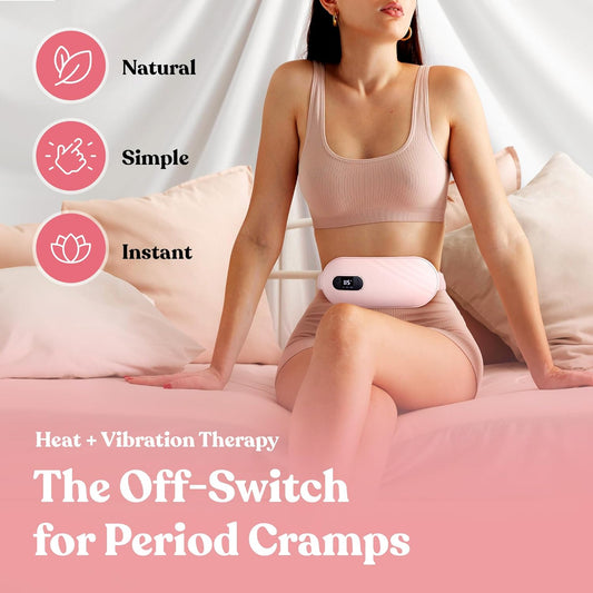 Portable Heating Pad For Period Cramps - Period Cramps Relief Menstrual Heating Pad Vibration Heating Pad For Pain, Rechargeable Battery, Cordless - Wireless Heating Pad With Massager Girlfriend Gifts
