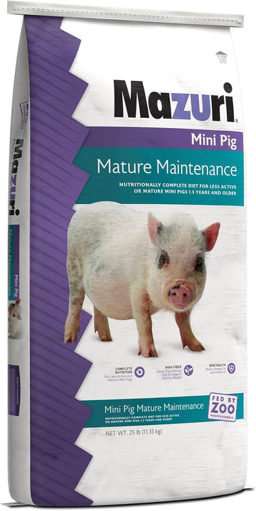 Mazuri | Nutritionally Complete Mini Pig Mature Maintenance Food | 25 Pound (25 Lb.) Bag