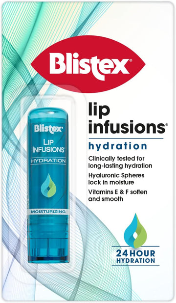 Blistex Lip Infusions Soothing Lip Balm, With Cucumber And Calendula, Multipack Of 12