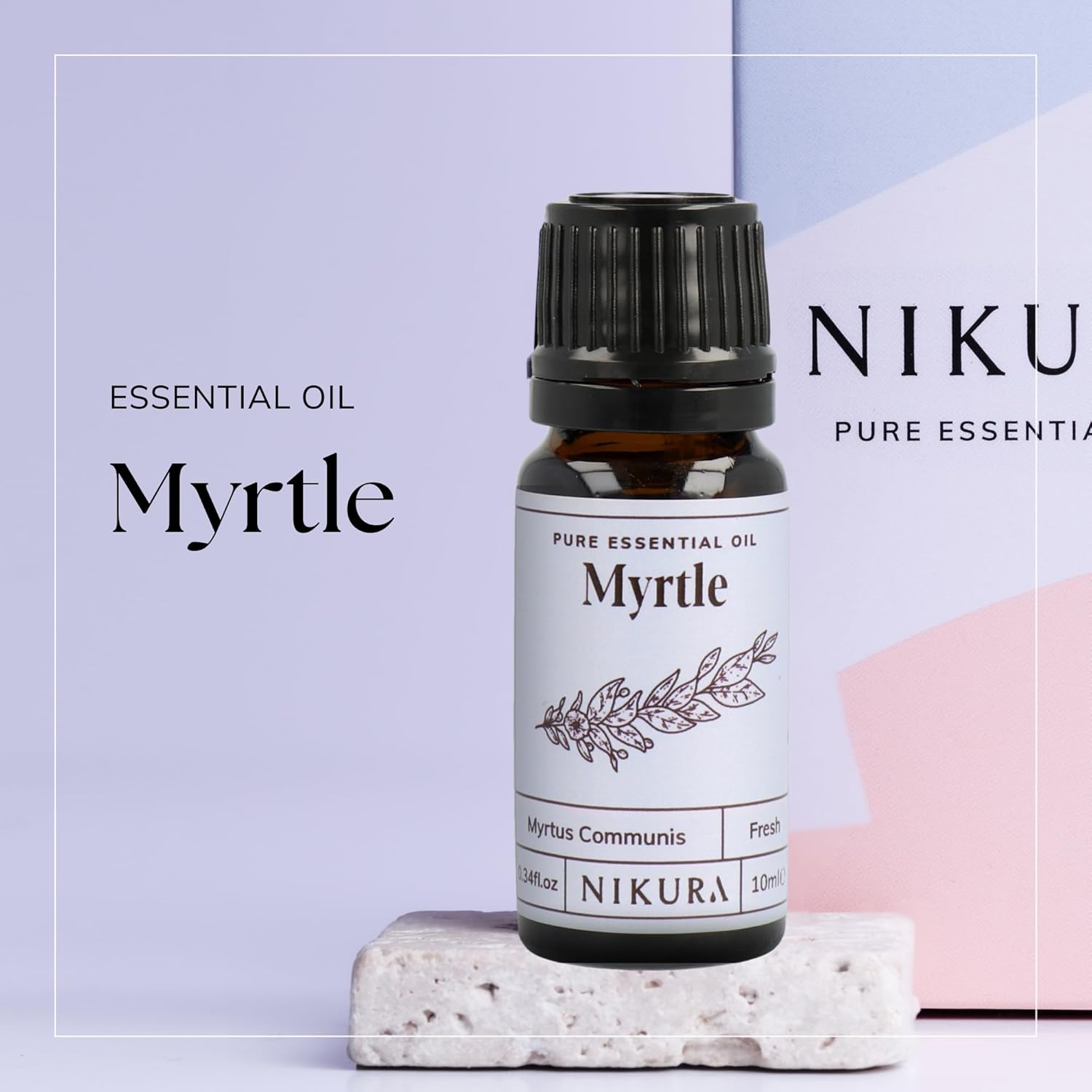 Nikura Myrtle Essential Oil - 100ml | 100% Pure Natural Oils | Perfect for Skincare, Cleansing Aromatherapy, Diffusers, Bath | Great for Self Care, Massage | Vegan & UK Made : Amazon.co.uk: Health & Personal Care