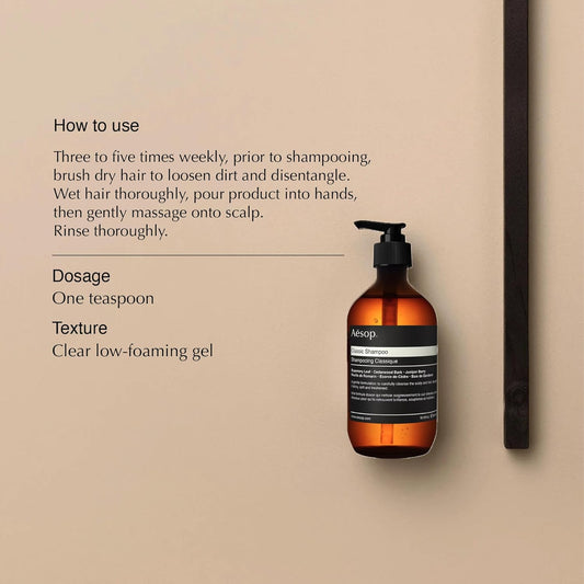 Aesop Shampoo | Soften Hair, Restore Shine | Bergamot Rind, Frankincense, Cedar Atlas | 16.9 Oz / 500Ml