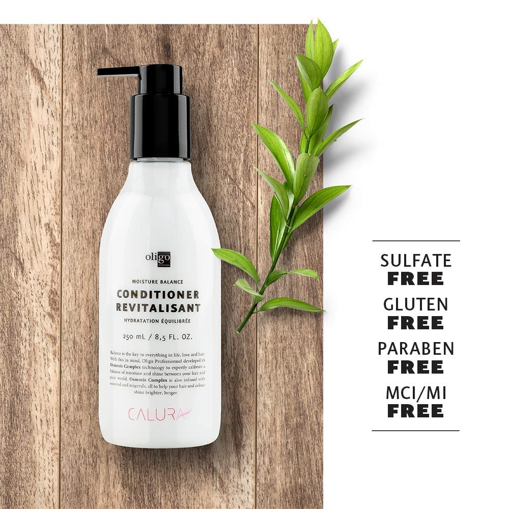 OLIGO PROFESSIONNEL - Calura Moisture Balance Conditioner - Men & Women - Paraben Free - For Oily Hair - Promotes Longevity of Colour - Revitalizes Shine - Sulfate Free - Moisturizing Formula - 8.5oz : Beauty & Personal Care