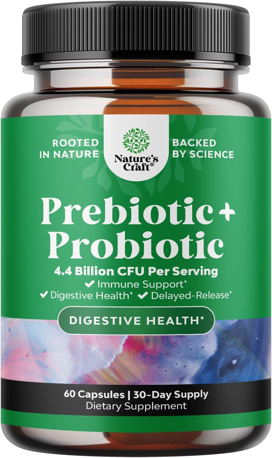 Prebiotics and Probiotics Gut Health Supplement - Super Potent Digestive Health Acidophilus Probiotic Capsules with Men and Womens Probiotics and Prebiotics for Colon Digestive Support and Immunity