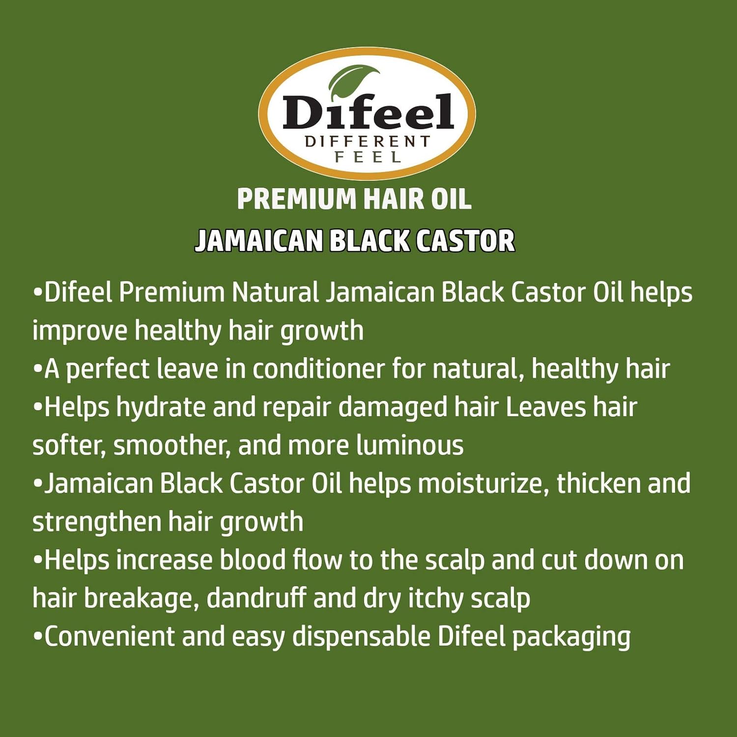 Difeel 99% Natural Premium Hair Oil - Jamaican Black Castor Oil 2.5 oz. : Beauty & Personal Care