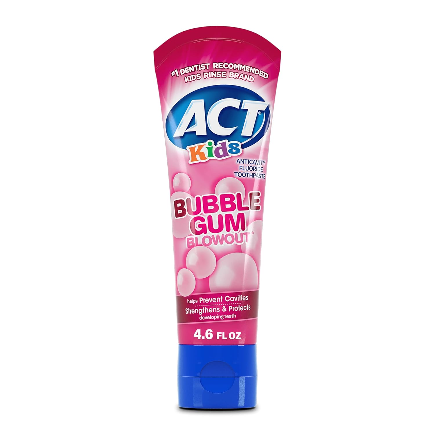 Act Kids Anticavity Fluoride Toothpaste 4.6 Oz. Bubble Gum Blowout