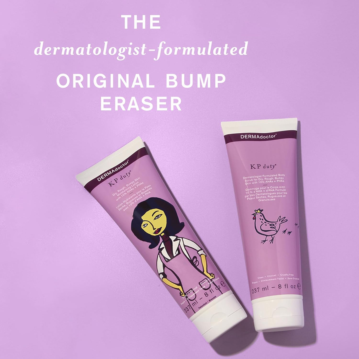 DERMAdoctor KP Bump Eraser Body Scrub and Lotion Kit Dermatologist Formulated Exfoliant | Keratosis Pilaris Treatment For Dry And Bumby Skin 10% AHAs + PHAs : Beauty & Personal Care