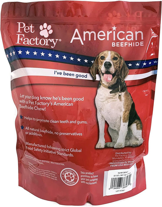Pet Factory American Beefhide Chips Dog Chew Treats - Chicken Flavor, 32 Oz