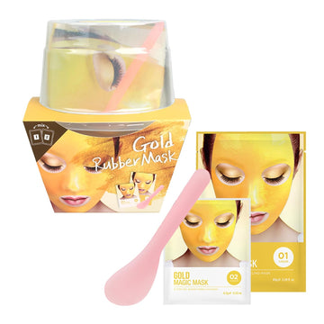 Lindsay Luxury Magic Modeling Cup Pack | Organic Gel Face Mask Skincare | Hydrating & Deep Pore Cleansing Mask | Modeling Pack Facial Mask | Korean Skin Care Mask (Gold, 5.18 Fl. Oz)