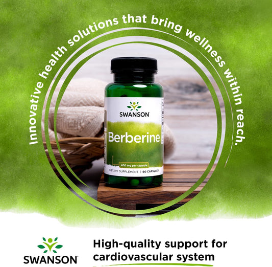 Swanson Berberine Supplement - 400 mg Each, 60 Capsules - Berberine HC