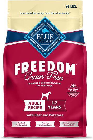 Blue Buffalo Freedom Grain-Free Dry Dog Food, Complete & Balanced Nutrition For Adult Dogs, Made In The Usa With Natural Ingredients, Beef & Potatoes, 24-Lb. Bag