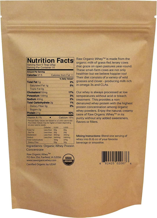 Raw Organic Whey - USDA Certified Organic Whey Protein Powder, Happy H