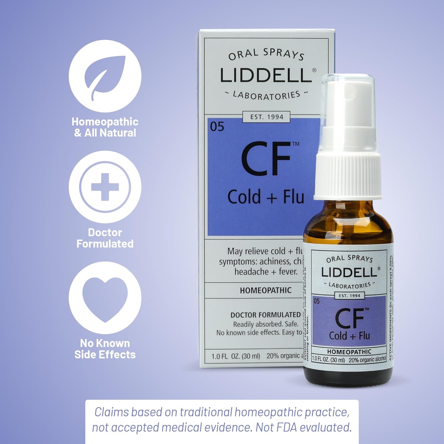 Liddell Homeopathic Cold and Flu Spray, 1 Ounce : Health & Household