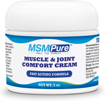 Kala Health MSMPure Maximum Strength Muscle & Joint Comfort MSM Cream, 2 oz, Fast Acting & Non-Staining Formula, Made in The USA