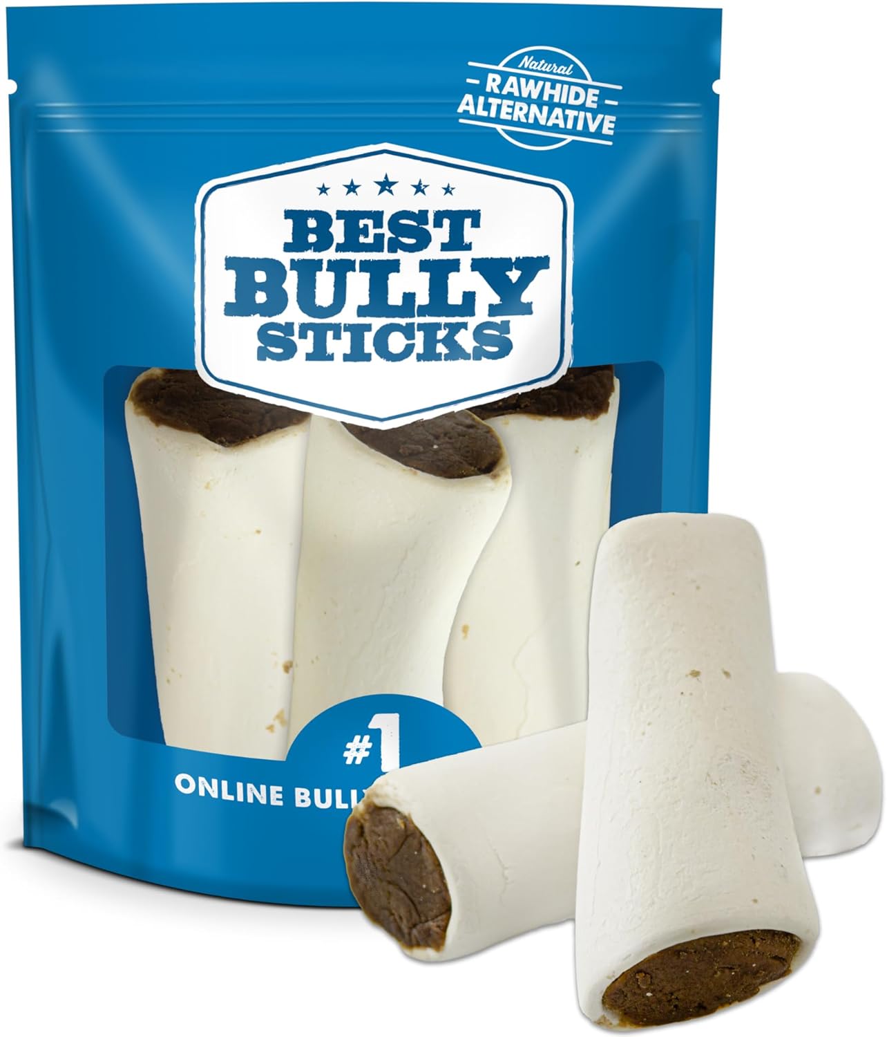 Best Bully Sticks 5-6" Chicken & Apple Filled Dog Bones 5 Pack Shin Bones For Dogs - Highly Digestible, Long Lasting & Refillable Stuffed Dog Bones