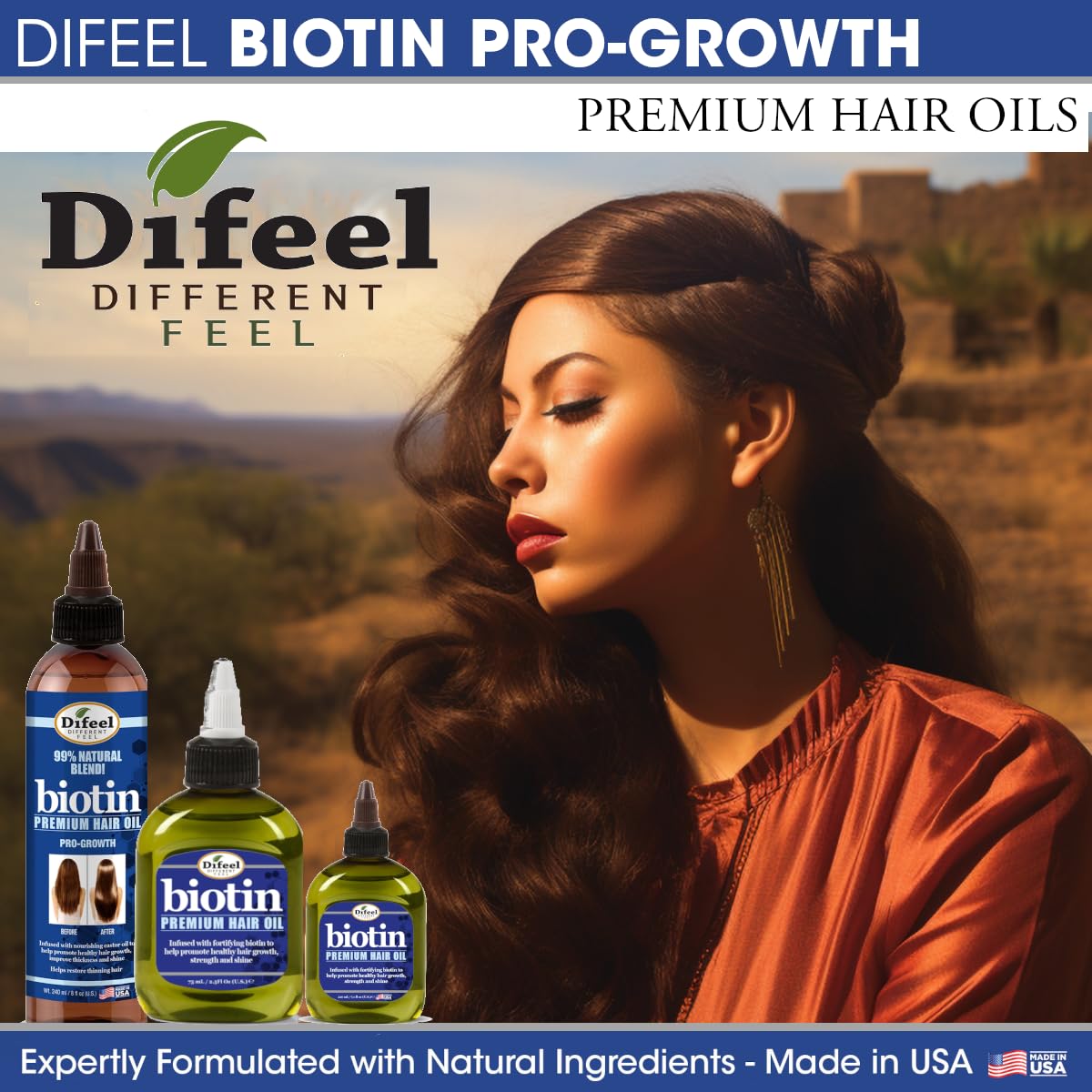 Difeel Premium Biotin Hair Oil 7.1 oz. : Beauty & Personal Care