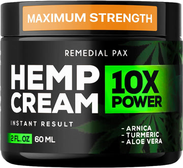 REMEDIAL PAX Instant H?mp Cream ? Soothes Discomfort in Muscles Joints Nerves Back Neck Knees Shoulders Hips ? Maximum Joint Support ? MSM Turmeric and Arnica ? All-Natural Formula