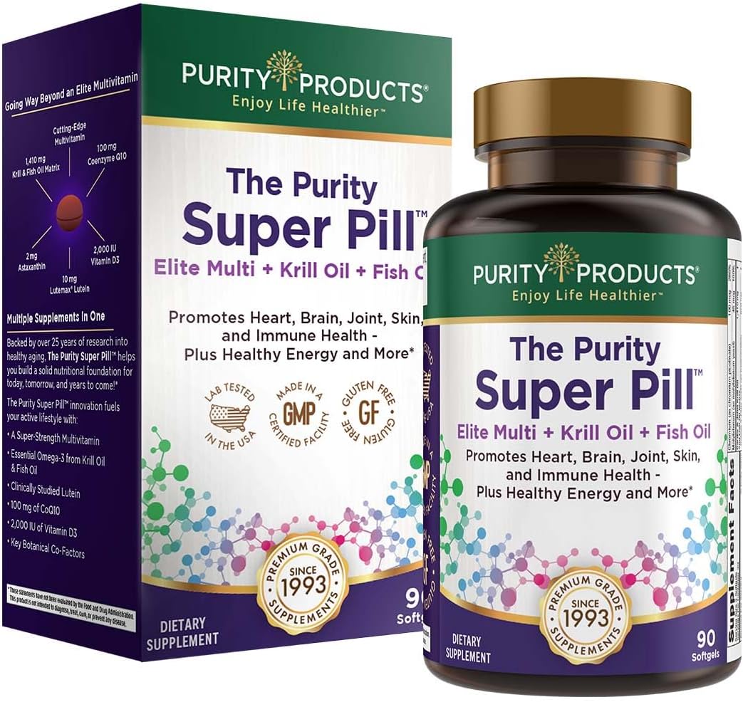 Purity Products Purity Super Pill Elite Multi + Krill Oil + Fish Oil -