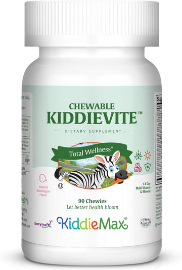 Maxi Health Chewable Kiddievite - Multivitamins & Minerals - Bubble Gum Flavor - 90 Chewies - Kosher
