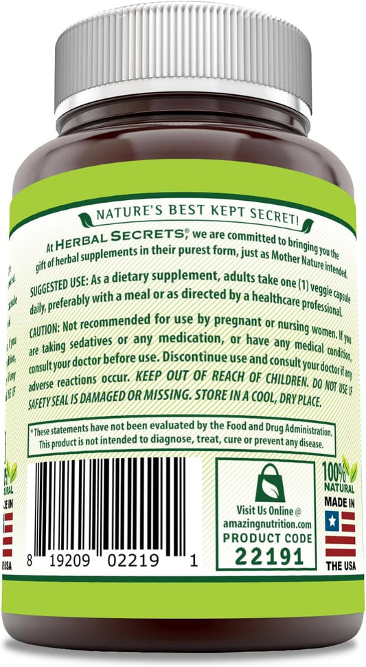 Herbal Secrets Shatavari Supplement | 500 Mg Per Serving | 120 Veggie Capsules | Non-Gmo | Gluten-Free | Made In Usa