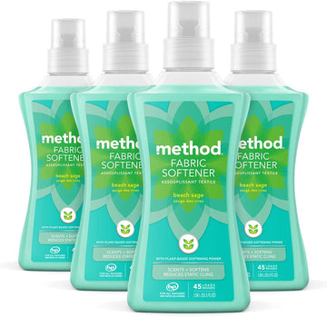 Method Fabric Softener; Beach Sage; 53.5 Ounces; 45 Loads; 4 Pack; Packaging May Vary