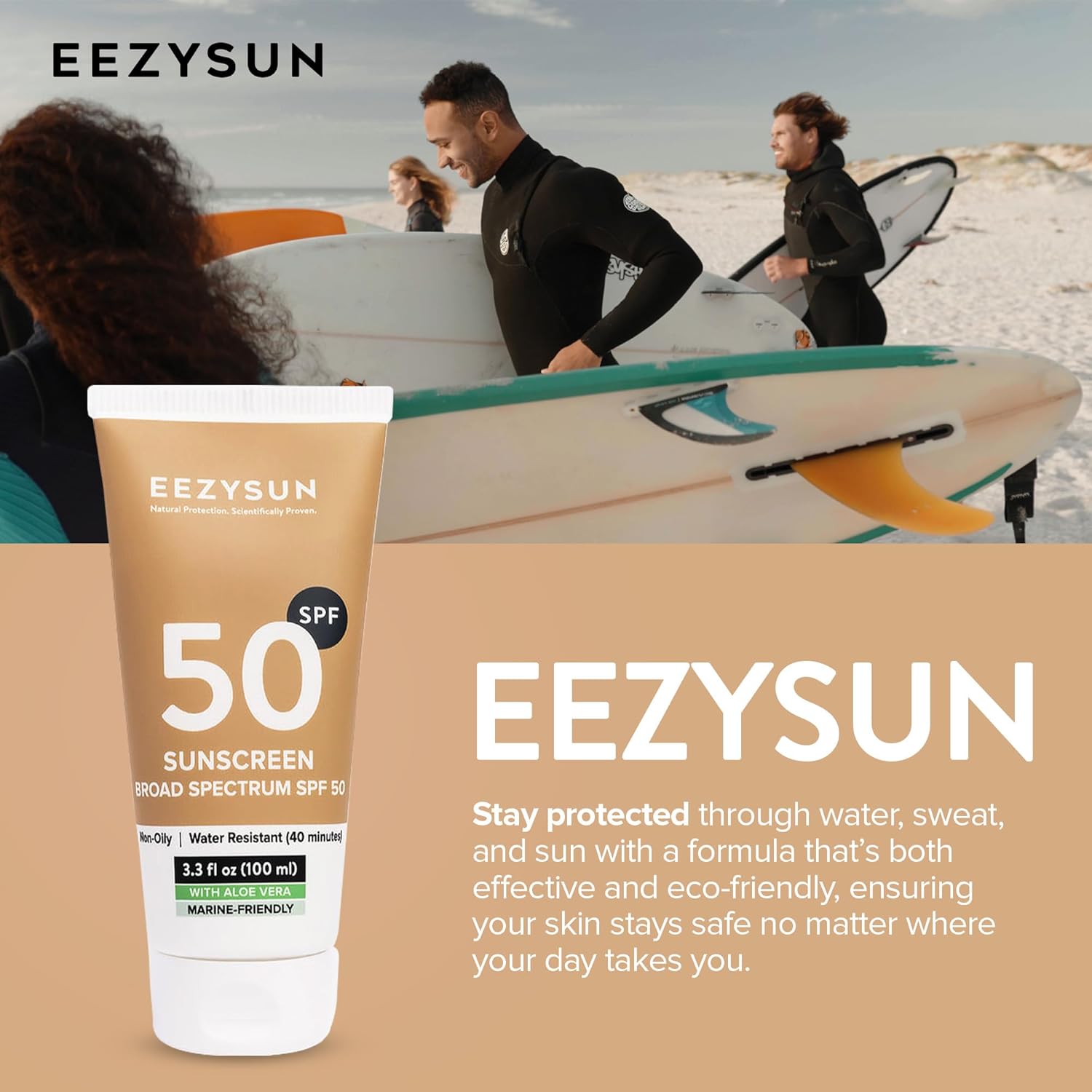Mineral Spf 50 Sunscreen | Infused With Aloe Vera | Vegan And Cruelty-Free | Hawaii 104 Reef Act Compliant | Broad Spectrum With Uva/Uvb Protection | Natural & Non-Oily | 3.3 Fl Oz