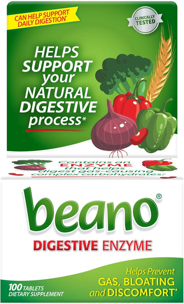 Beano Digestive Enzyme, Gas Prevention & Digestive Enzyme Supplement, 30 Count