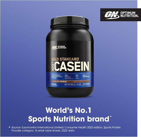 Optimum Nutrition Gold Standard Casein Slow Digesting Protein Powder With Zinc,Magnesium And Naturally Occurring Glutamine And Amino Acids,Chocolate Supreme,28 Servings,0.92 Kg,Packaging May Vary