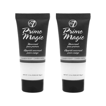 W7 Prime Magic Face Primer - Clear Makeup Base Priming Formula For Flawless Skin - Vegan Makeup - 2 Pack