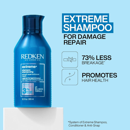 Redken Extreme Shampoo And Conditioner, For Damaged Hair, Repairs Strength & Adds Flexibility