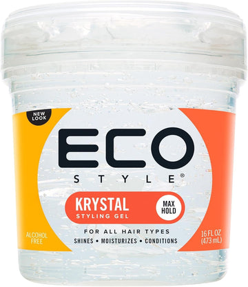 Eco Style Krystal Eco Styler Hair Gel, Hydrate And Style, Alcohol-Free, Clear 473 Ml (Pack Of 1)