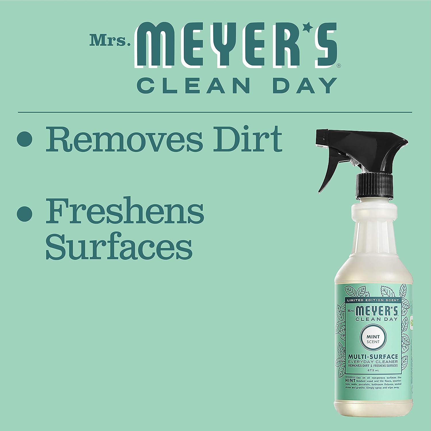 Mrs. Meyer'S Clean Day All-Purpose Cleaner Spray, Mint, 16 Fl. Oz