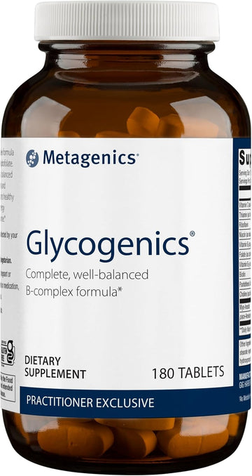 Metagenics Glycogenics - B Vitamin Complex - Energy Support & Healthy Stress Response* - With Vitamin B6 & B12 - Vegetarian & Gluten-Free - 180 Count