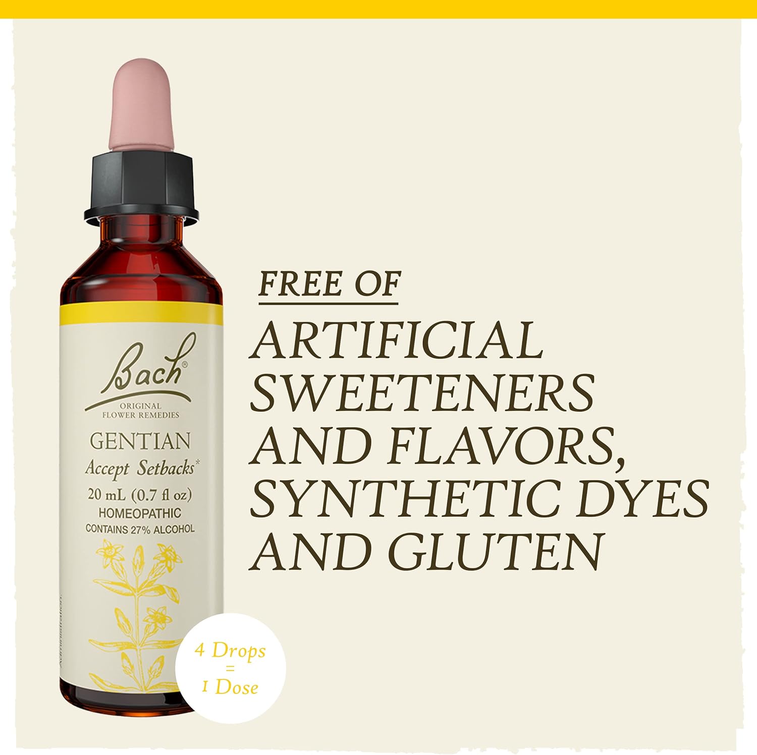 Bach Original Flower Remedies, Gentian for Accepting Setbacks, Natural Homeopathic Flower Essence, Holistic Wellness, Vegan, 20mL Dropper : Health & Household