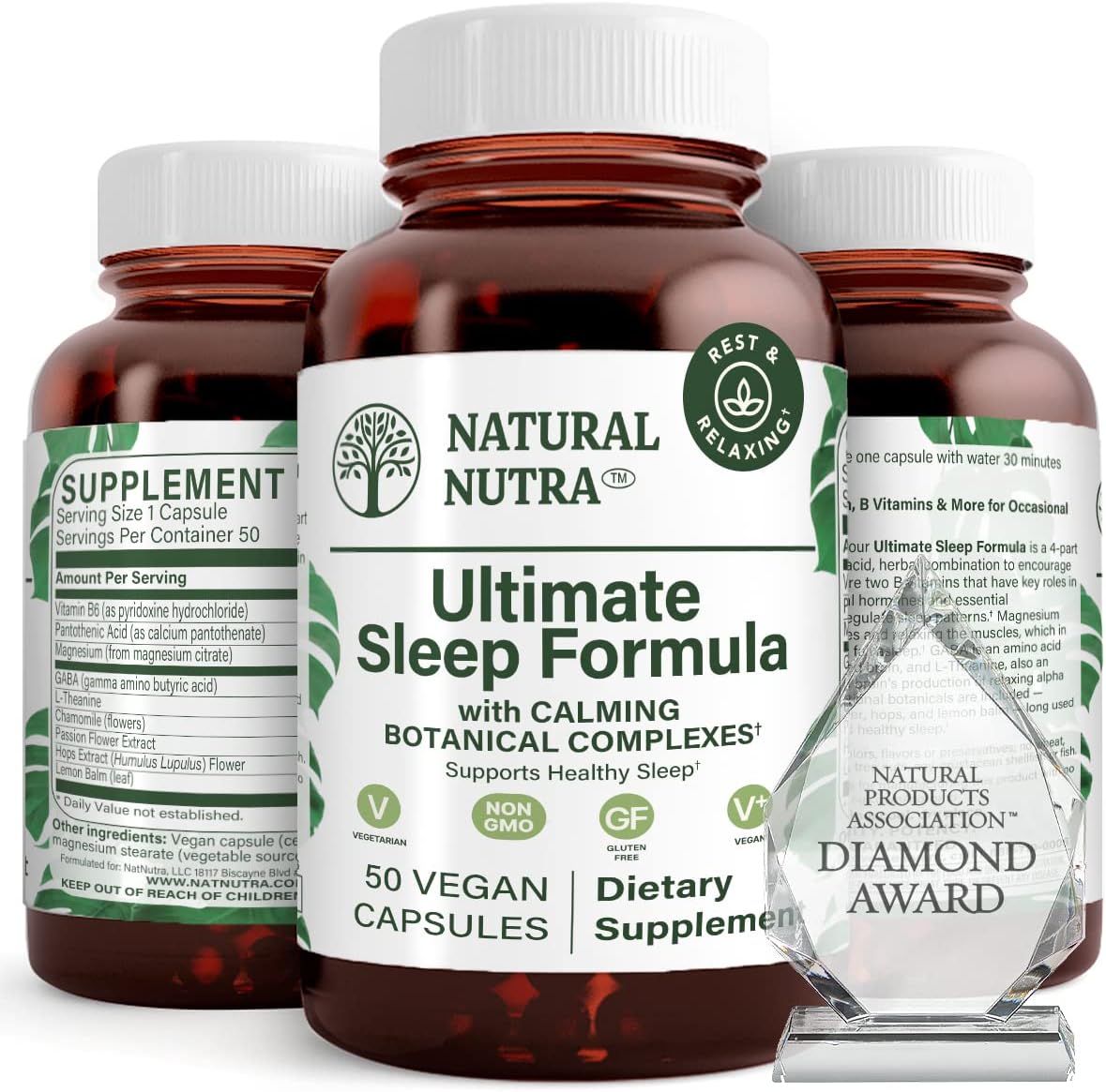 Natural Nutra Ultimate Sleep Formula Supplement, Supports Normal Sleep, Helps Relax Muscles And Calm Your Brain, 50 Capsules