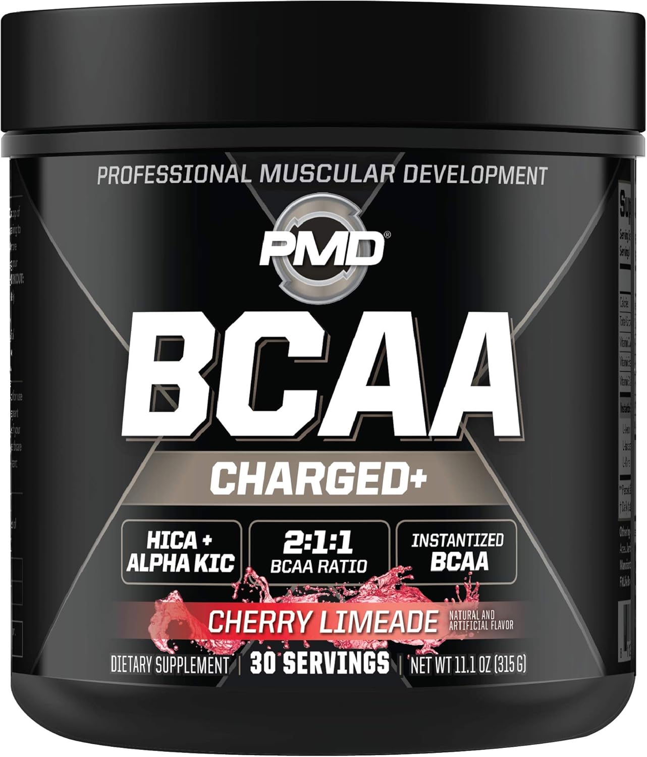 Pmd Sports Bcaa Charged Delicious Amino Acid Drink Mix For Performance, Recovery, Endurance And Hydration - Increase Muscle Function For Workout And Daily Energy – Cherry Limeade (30 Servings)