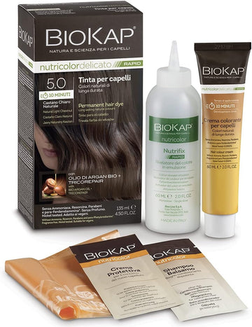 Biokap Nutricolor Delicate Rapid Hair Dye - 5.0 Natural Light Brown
