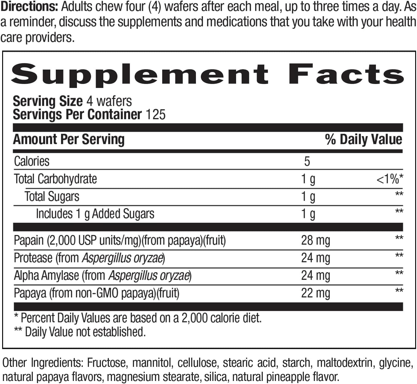 Country Life - Natural Tropical Papaya Enzyme - 500 Chewable Wafers : Health & Household