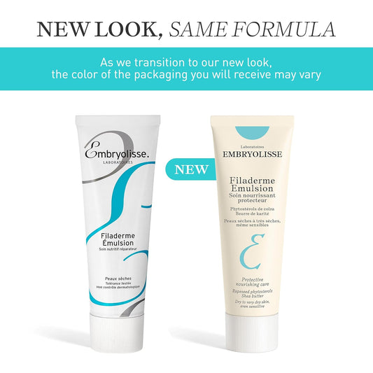 Embryolisse Filaderme Emulsion Face Moisturizer, Intensive Repair For Dry Skin, With Aloe Vera & Shea Butter, 2.54 Fl Oz
