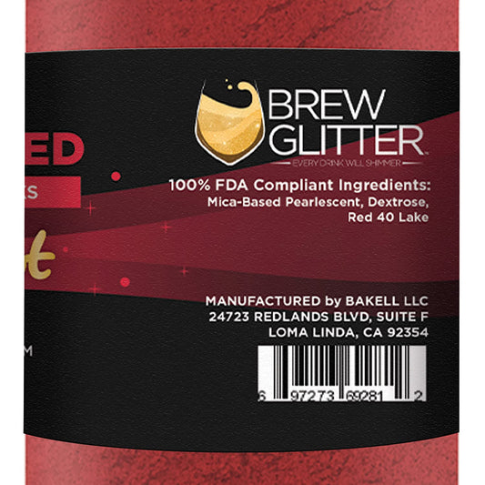 Bakell'S Christmas Red Brew Dust (50G, 1X Jar) | Edible Glitter Dust For Beer, Cocktails And Mocktail Beverages! : Grocery & Gourmet Food