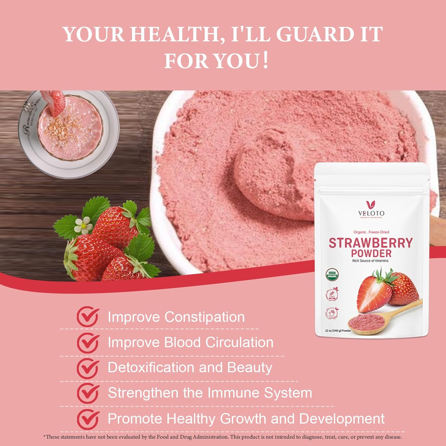 Veloto Organic Pomegranate Juice Powder, Pure Pomegranate Powder Fruit Freeze Dried Powder, Natural Vitamin C Vegan Sweetener Superfoods For Smoothies, Yogurt & Shake, Gluten Free, Non Gmo, 1 Lb : Grocery & Gourmet Food