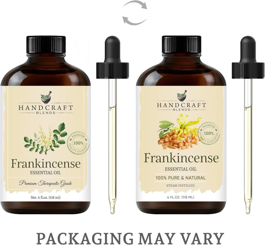 Handcraft Blends Frankincense Essential Oil - Huge 4 Fl Oz - 100% Pure And Natural - Premium Grade With Glass Dropper