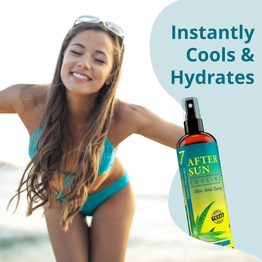 New Cooling After Sun Spray With Aloe Vera - For Skin & Face With Instant Sunburn Relief. Unlike Regular Aftersun Lotion, Ours Is Made From Freshly Cut Texas Aloe. With Cucumber & Vitamin E (12 Fl Oz)