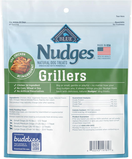 Blue Buffalo Nudges Grillers Natural Dog Treats, Made In The Usa With Real Chicken, 16-Oz. Bag